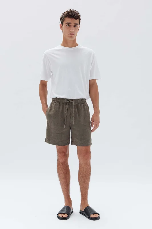 Tide Linen Shorts Sporty Men's Athleisure 