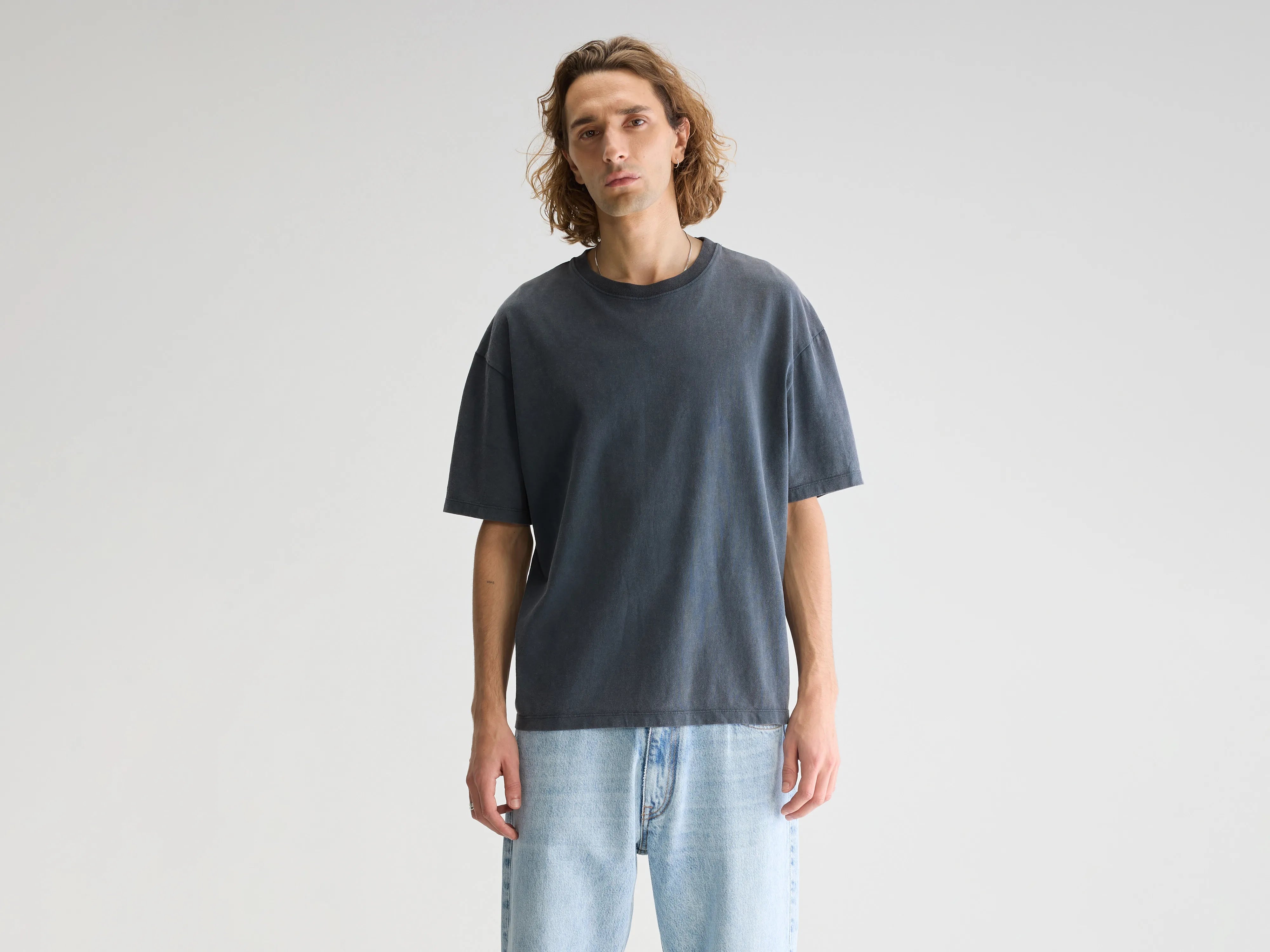 Vouch short-sleeve t-shirt (251 / M / BLACK BLUE) Minimalist Men's Casual 
