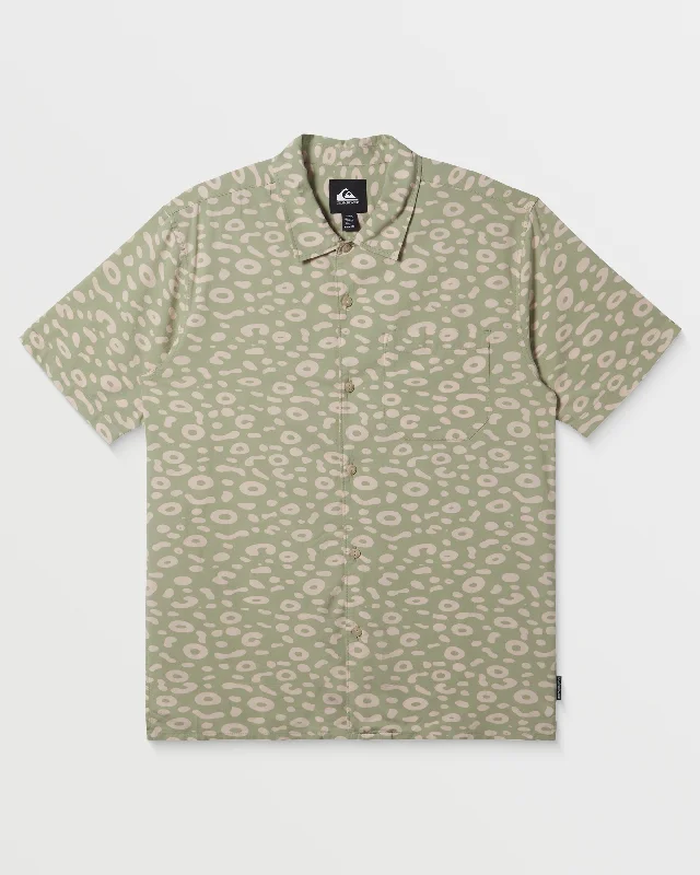 Beach Club Casual Short Sleeve Shirt - Desert Sage Modern Men's Geometric