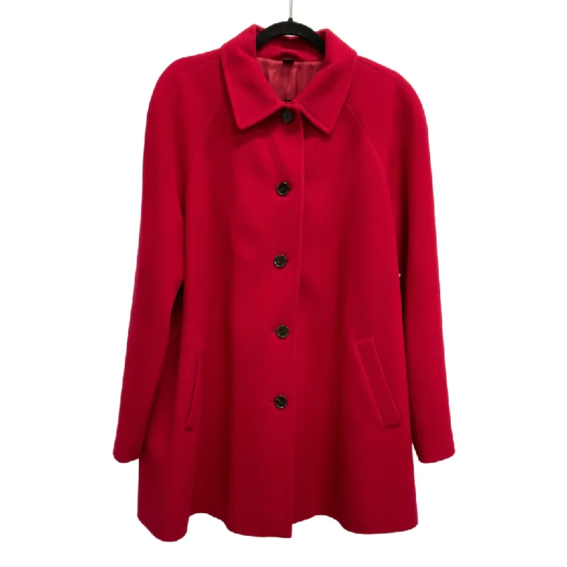 Coat Peacoat By Lands End In Red, Size: 16 Traditional Men's Wool