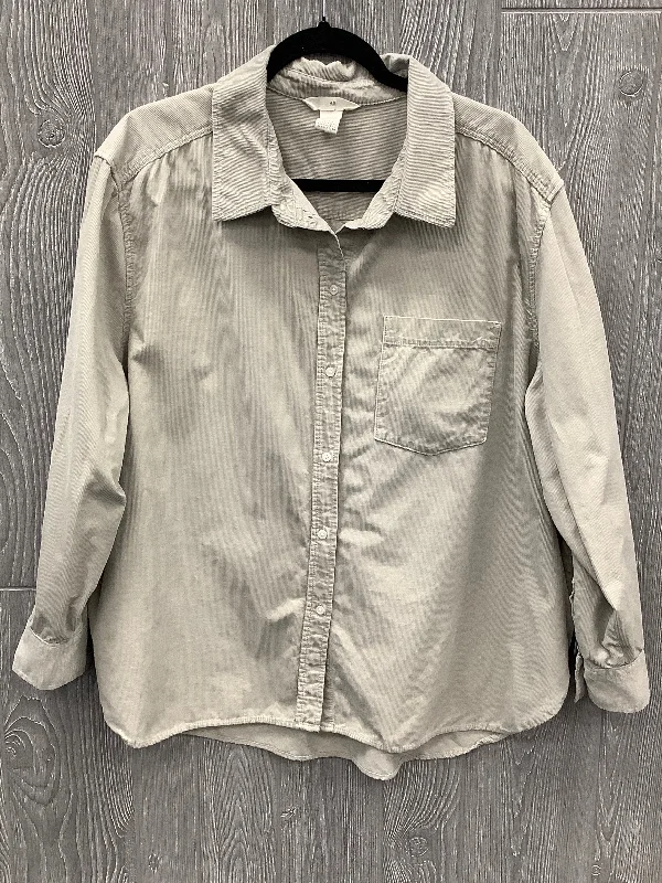 Jacket Shirt By H&m In Grey, Size: Xl Monochromatic All