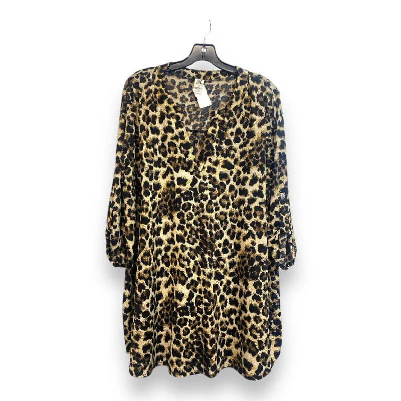 Top 3/4 Sleeve By Sew In Love In Animal Print, Size: 2x Traditional Men's Wool