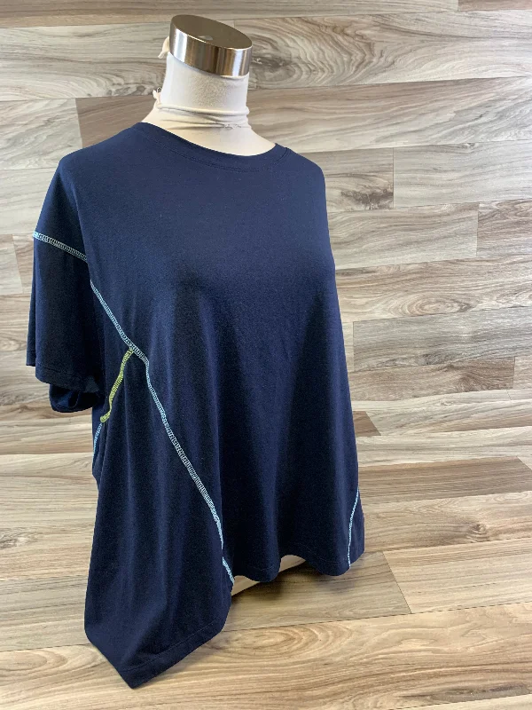 Athletic Top Short Sleeve By Lou And Grey In Navy, Size: L Modern Men's Geometric
