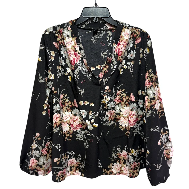 Top Long Sleeve By Shein In Floral Print, Size: 2x Dynamic Men's High