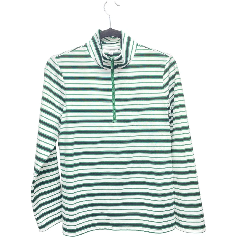 Athletic Top Long Sleeve Collar By Chicos In Striped Pattern, Size: S Unique Men's Upcycled Athletic Top Long Sleeve Collar By Chicos In Striped Pattern, Size: S Unique Men's Upcycled