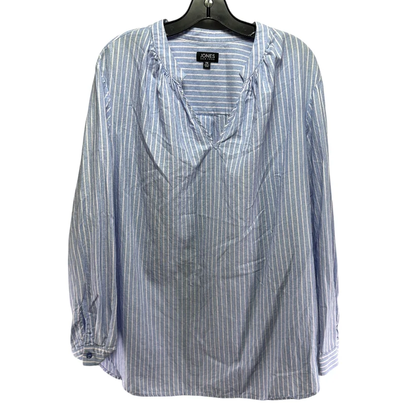 Top Long Sleeve By Jones New York In Striped Pattern, Size: 2x Refined Men's Hand
