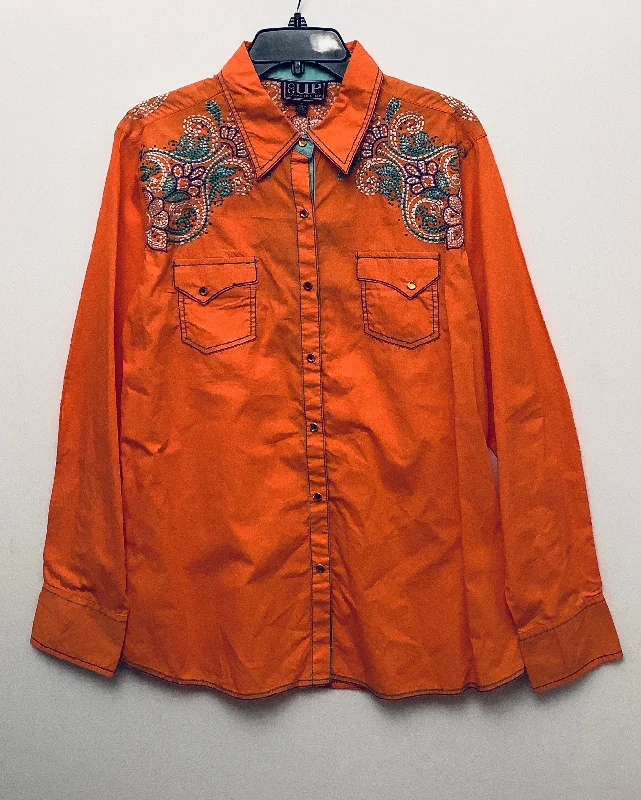 Top Long Sleeve By Cmc In Coral, Size: Xl Refined Men's Hand