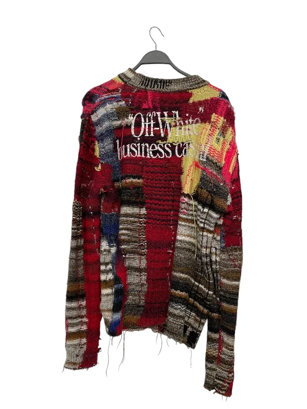 OFF-WHITE/Sweater/S/Wool/RED/business casual on back Luxurious Men's High