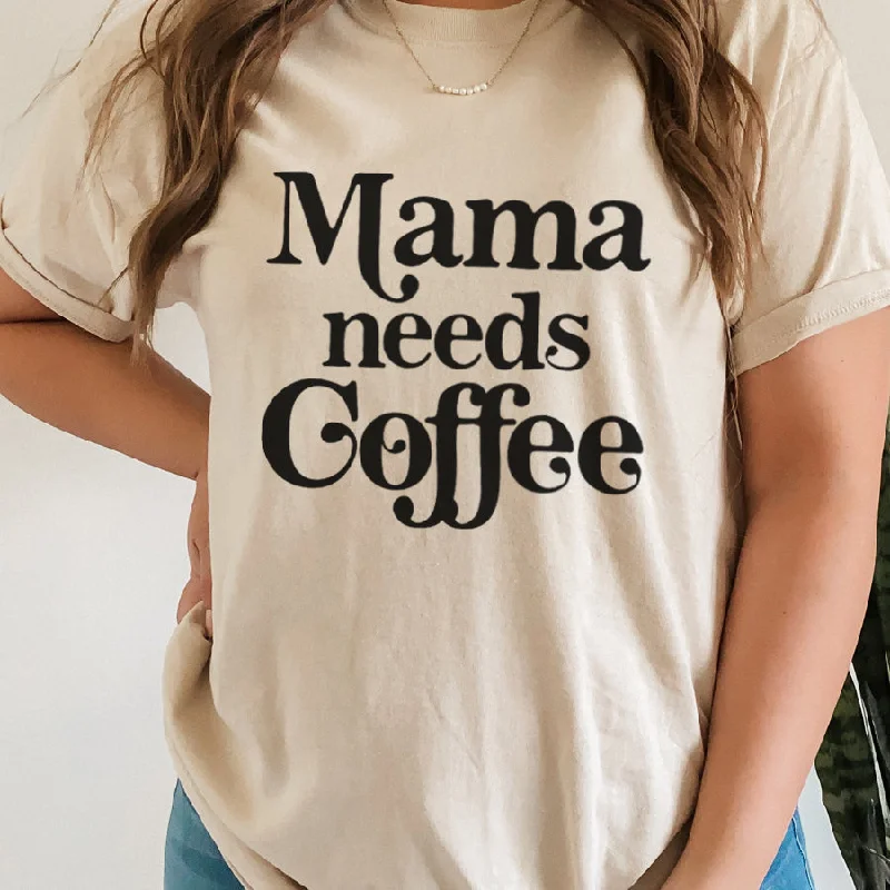 Mama Needs Coffee T-Shirt Sleek Men's Metallic