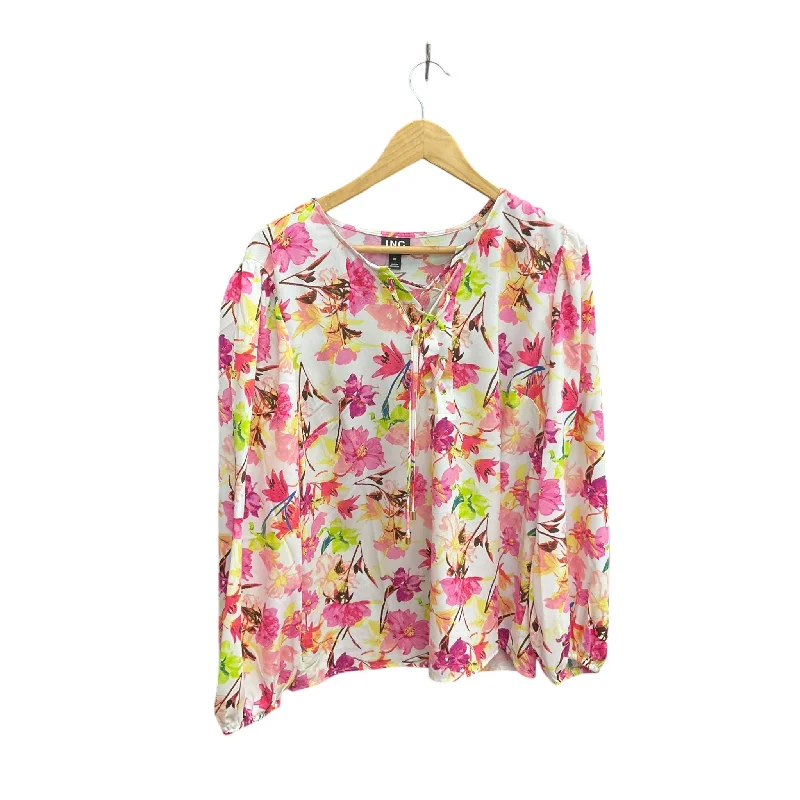 Top Long Sleeve By Inc In Floral Print, Size: Xl Hip Men's Urban