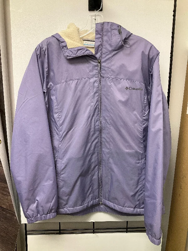 Coat Peacoat By Columbia In Purple, Size: L Casual Men's Loose