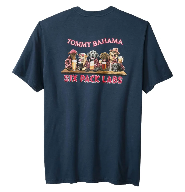 Tommy Bahama Big & Tall Six Pack Labs T-Shirt - Navy Laid