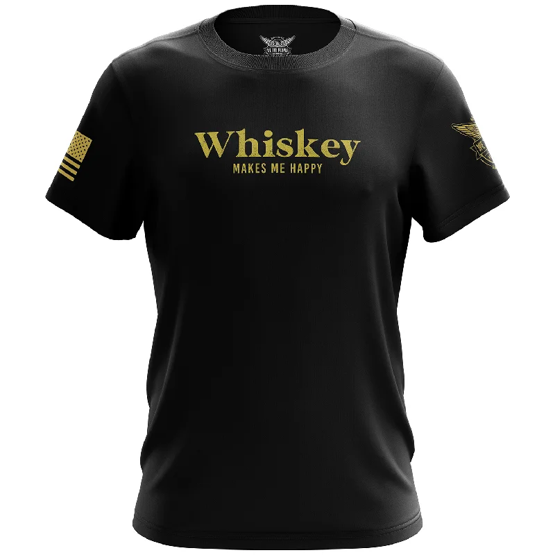 Whiskey Makes Me Happy Short Sleeve Shirt Sleek Men's Contemporary 