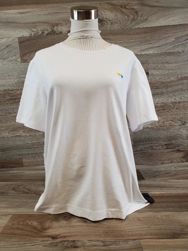 Top Short Sleeve By Cme In White, Size: Xl Vintage Men's 1970S Disco