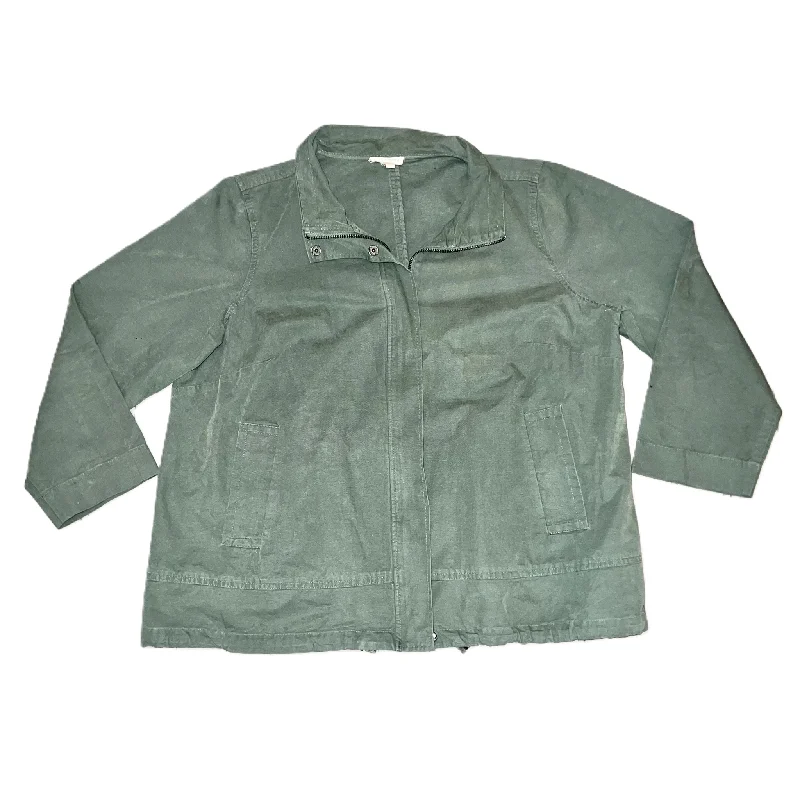 Jacket Utility By Eileen Fisher In Green, Size: 1x Street