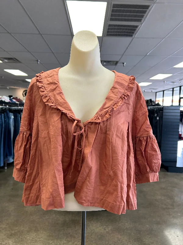 Top Short Sleeve By Urban Outfitters In Orange, Size: S Sharp Men's Italian