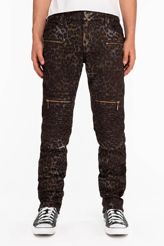 MENS BIKER JEANS IN MANDELA BROWN Dynamic Men's High