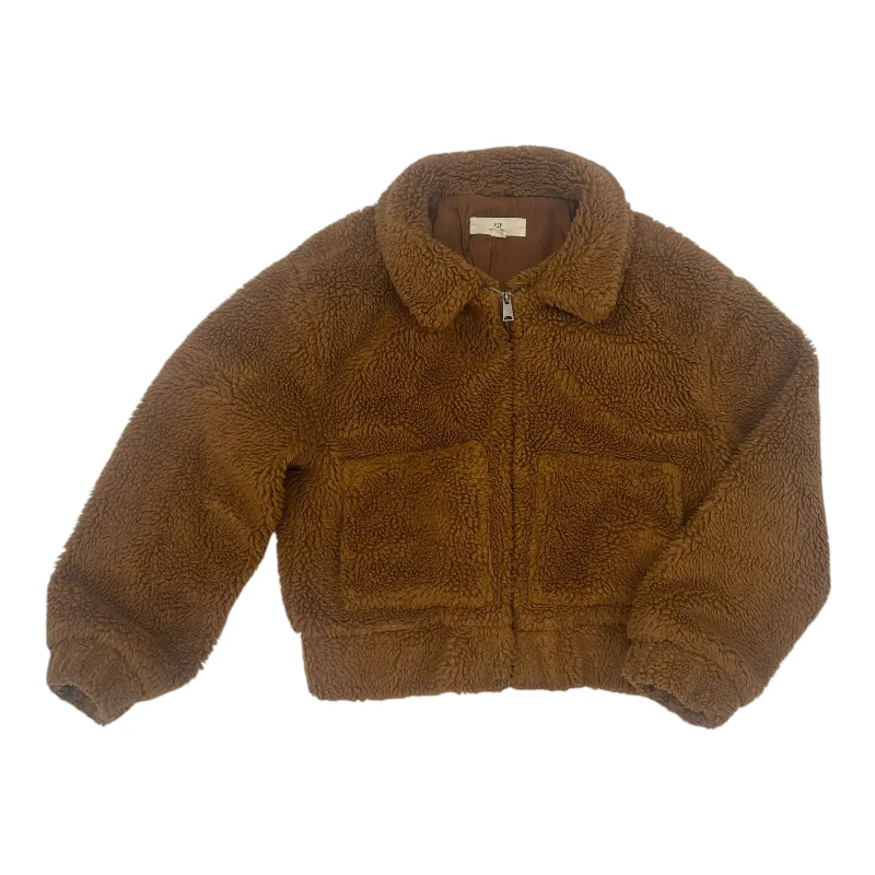 Coat Faux Fur & Sherpa By Thread And Supply In Brown, Size:S Laid