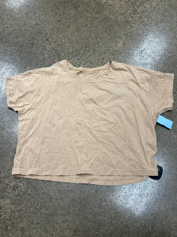 Athletic Top Short Sleeve By Lululemon In Tan, Size: 8 Sophisticated Men's French