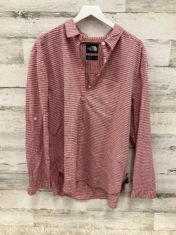 Top Long Sleeve By The North Face In Red, Size: Xl Modern Men's Geometric