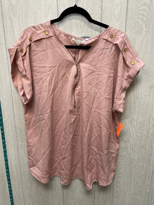 Top Short Sleeve By new glory  In Mauve, Size: 3x Organic