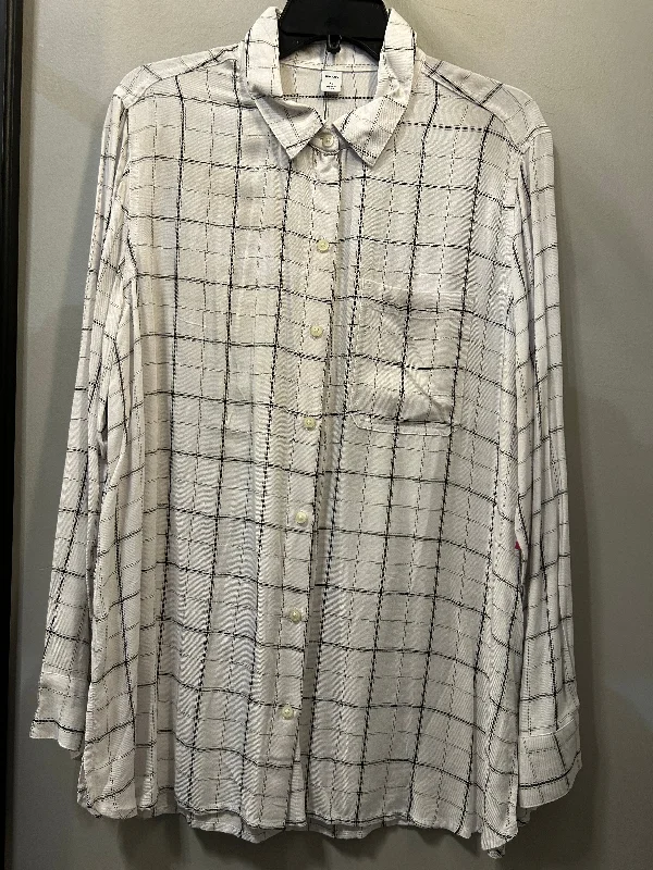 Top Long Sleeve By Old Navy In Black & White, Size: Xl Edgy Men's Punk