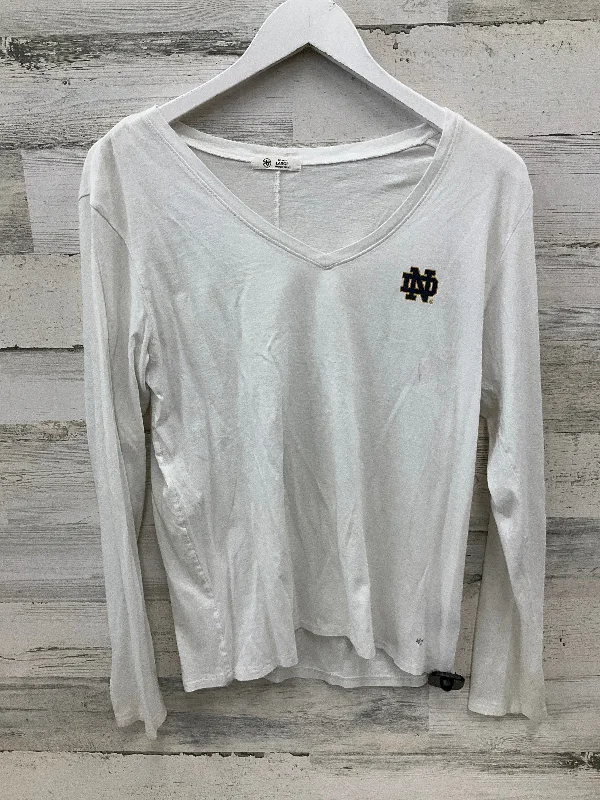 Athletic Top Long Sleeve Crewneck By Clothes Mentor In White, Size: L Business