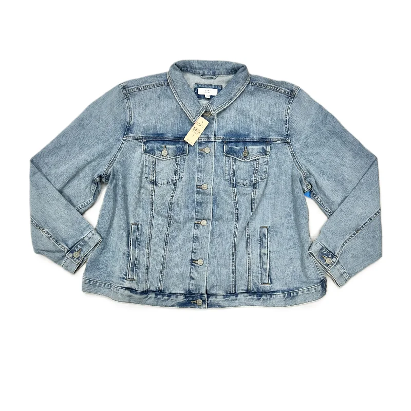 Jacket Denim By Loft In Blue, Size: 3x Edgy Men's Punk