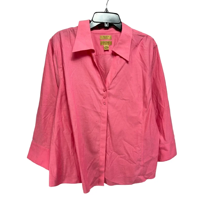 Top Long Sleeve By Investments In Pink, Size: 20 Masculine Men's 