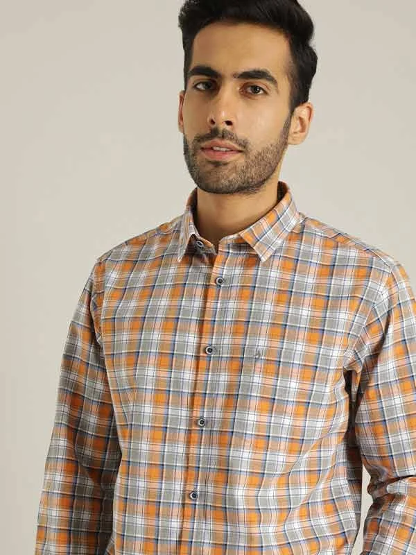 Men Checked Full Sleeve Cotton Shirt Cozy Men's Sherpa