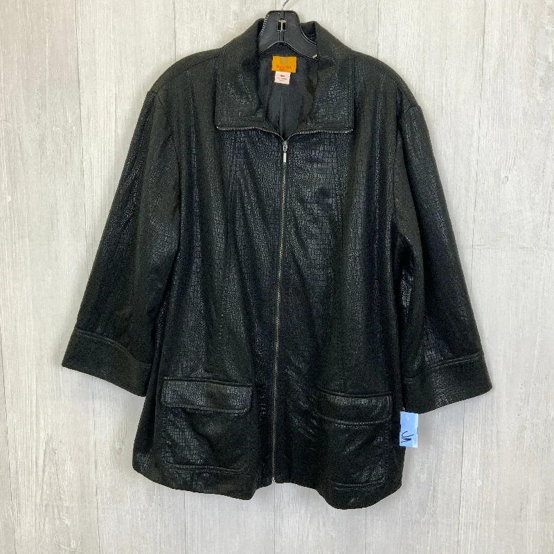 Jacket Leather By Ruby Rd In Black, Size: 1x Unique Men's Patch