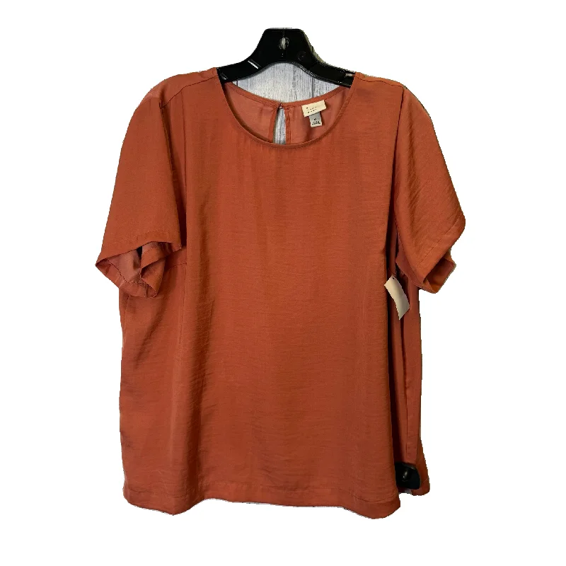 Top Short Sleeve By A New Day In Orange, Size: Xl Trendy Men's Oversized