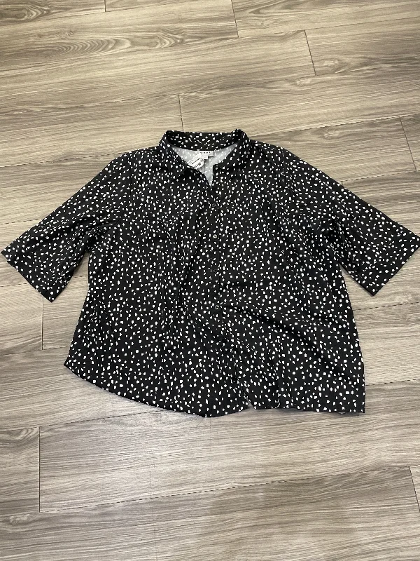 Top Short Sleeve By Catherines In Polkadot Pattern, Size: 2x British Gentleman Style