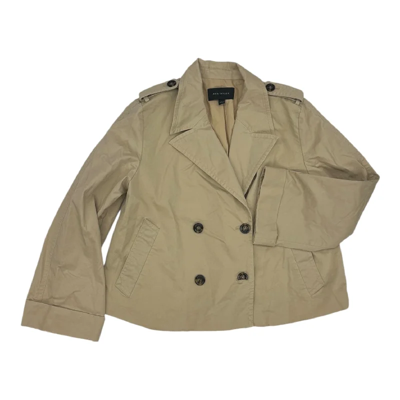 Coat Peacoat By Ann Taylor In Tan, Size:L Cozy Men's Sherpa