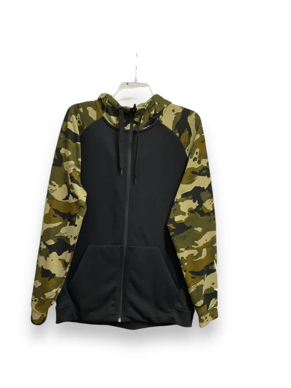 Athletic Jacket By Nike Apparel In Black & Green, Size: L Polished Men's Silk