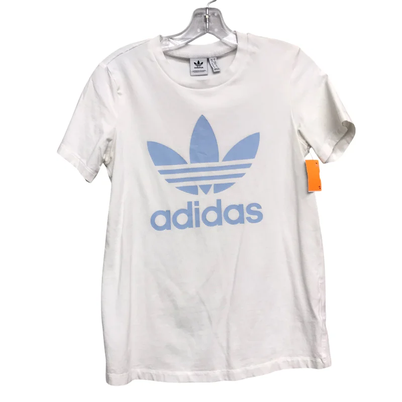 Athletic Top Ss By Adidas In White, Size:S Gym