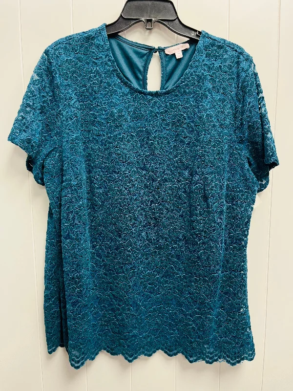 Top Short Sleeve By TEDDI ROSE In Teal, Size: Xxl Edgy Men's Punk