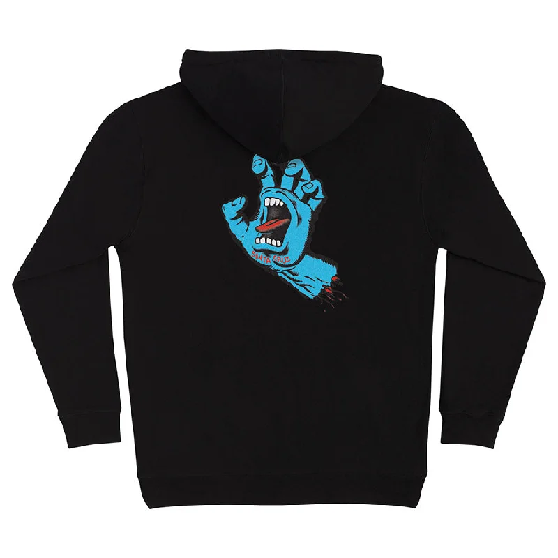 Screaming Hand P/O Hooded Sweatshirt Santa Cruz Black Bold Men's Animal