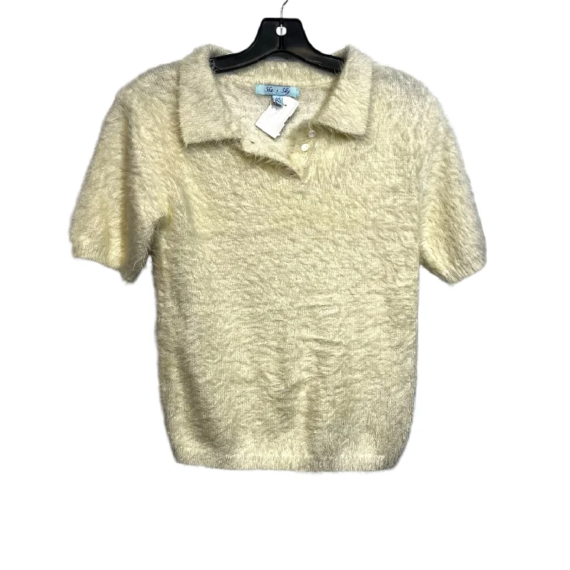 Top Short Sleeve By She + Sky In Ivory, Size: M Refined Men's European