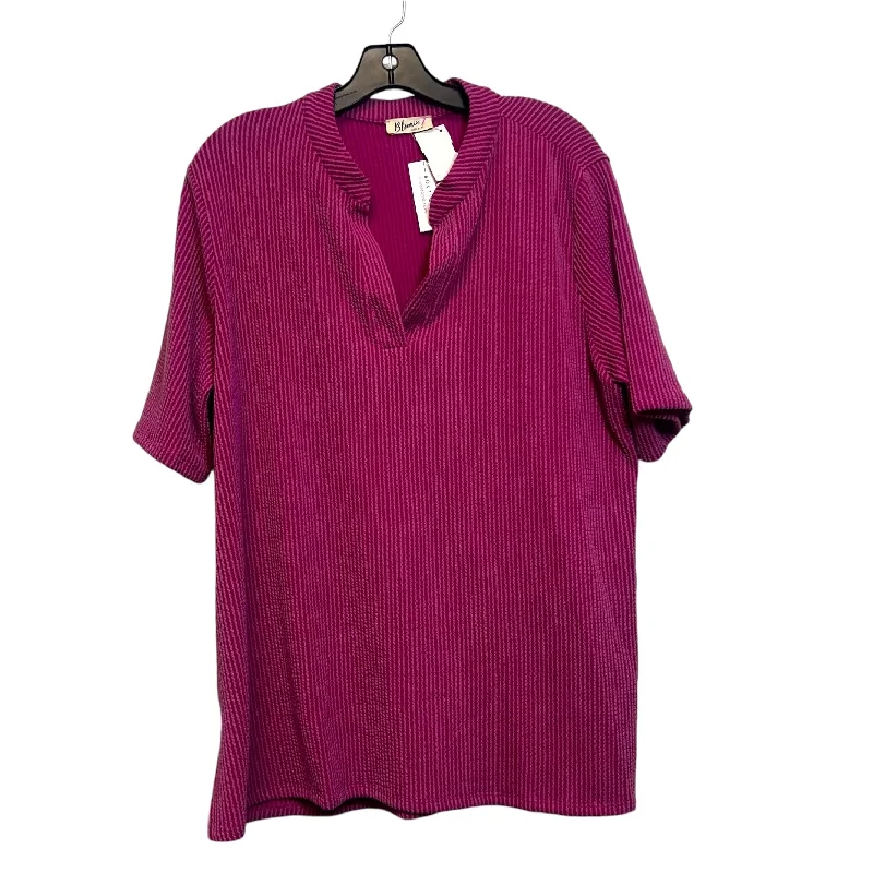 Top Short Sleeve By Clothes Mentor In Fuschia, Size: 2x Streetwear Style