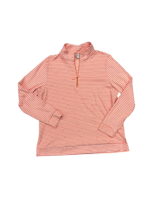 Top Long Sleeve By Croft And Barrow In Orange & White, Size: Xl Casual Men's Japanese 