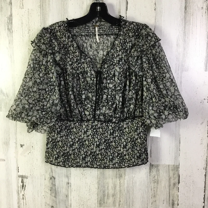 Top Short Sleeve By Free People In Floral Print, Size: Xl Practical Men's Quick