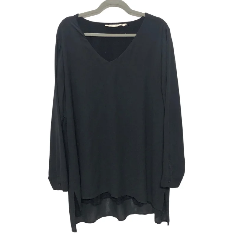 Tunic Ls By Soft Surroundings In Black, Size:1X Vacation