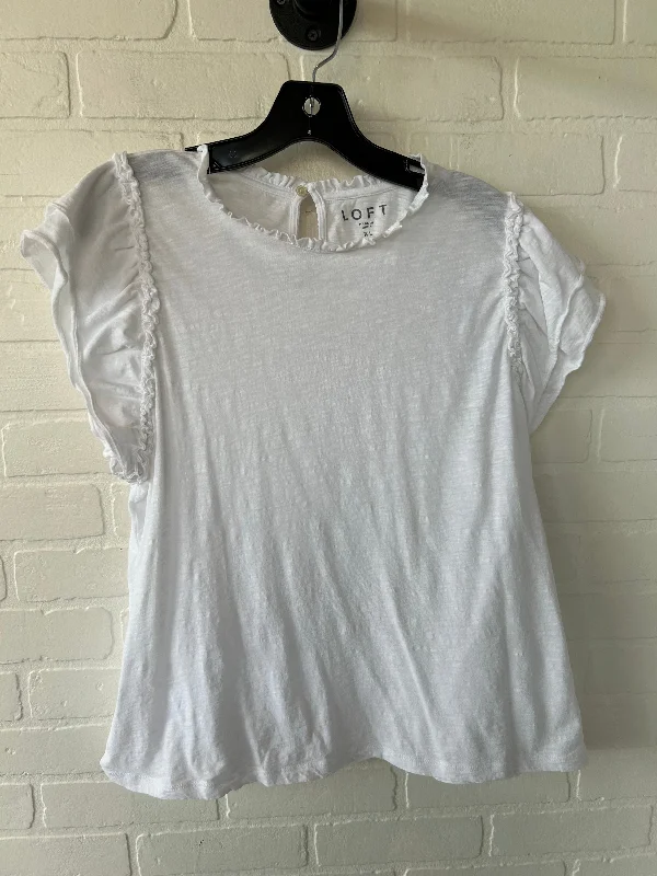Top Short Sleeve By Loft In White, Size: Xl Cclassic Men's Tweed