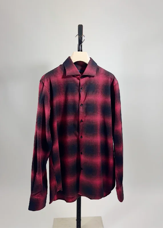 Long Sleeve Flannel Plaid Shirt Cool Men's Skate