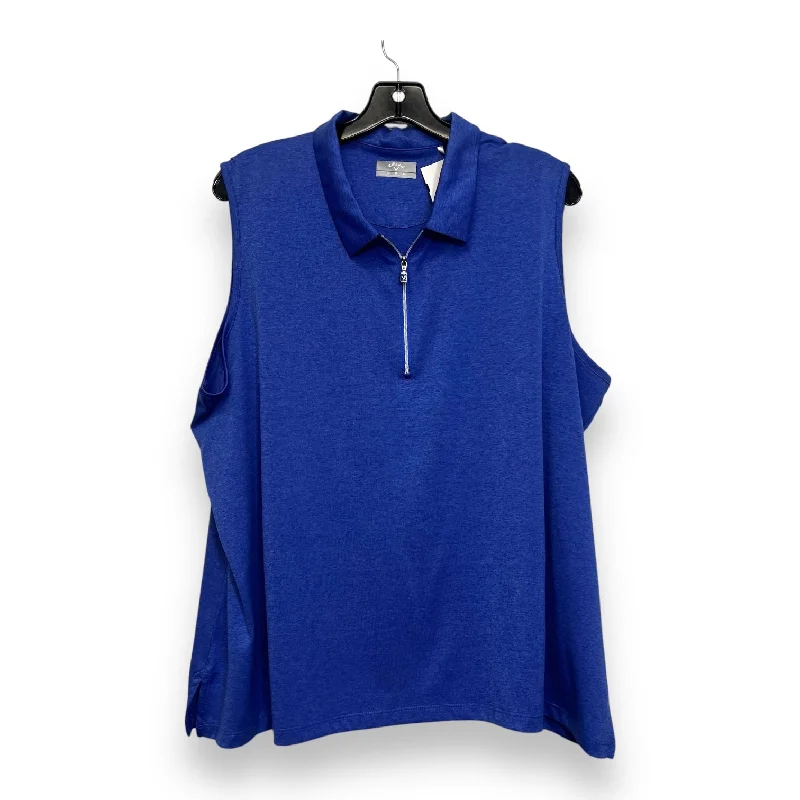 Top Short Sleeve By Callaway In Blue, Size: 3x Vintage Men's 1970S Disco