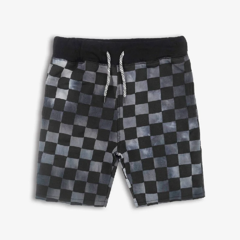 Camp Shorts | Black Check Sporty Men's Athleisure 
