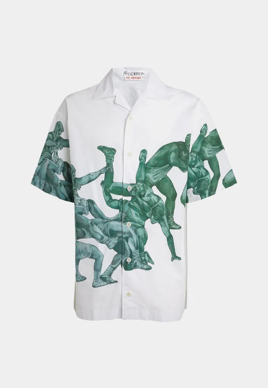 Jw Anderson Pol Print Short Sleeve Shirt Green Street