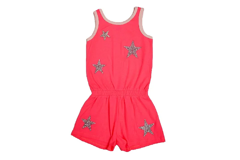 Pink Neon Romper Monochromatic Office Style