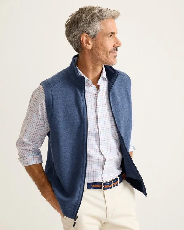 Tommy Bahama New Flip Coast Full Zip Vest - Blue Note Heather Beach